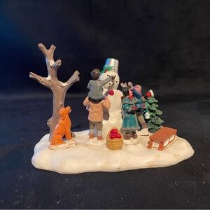 LEMAX Victorian Building Snowman Sled Dog - #63267 Table Accent Discontinued